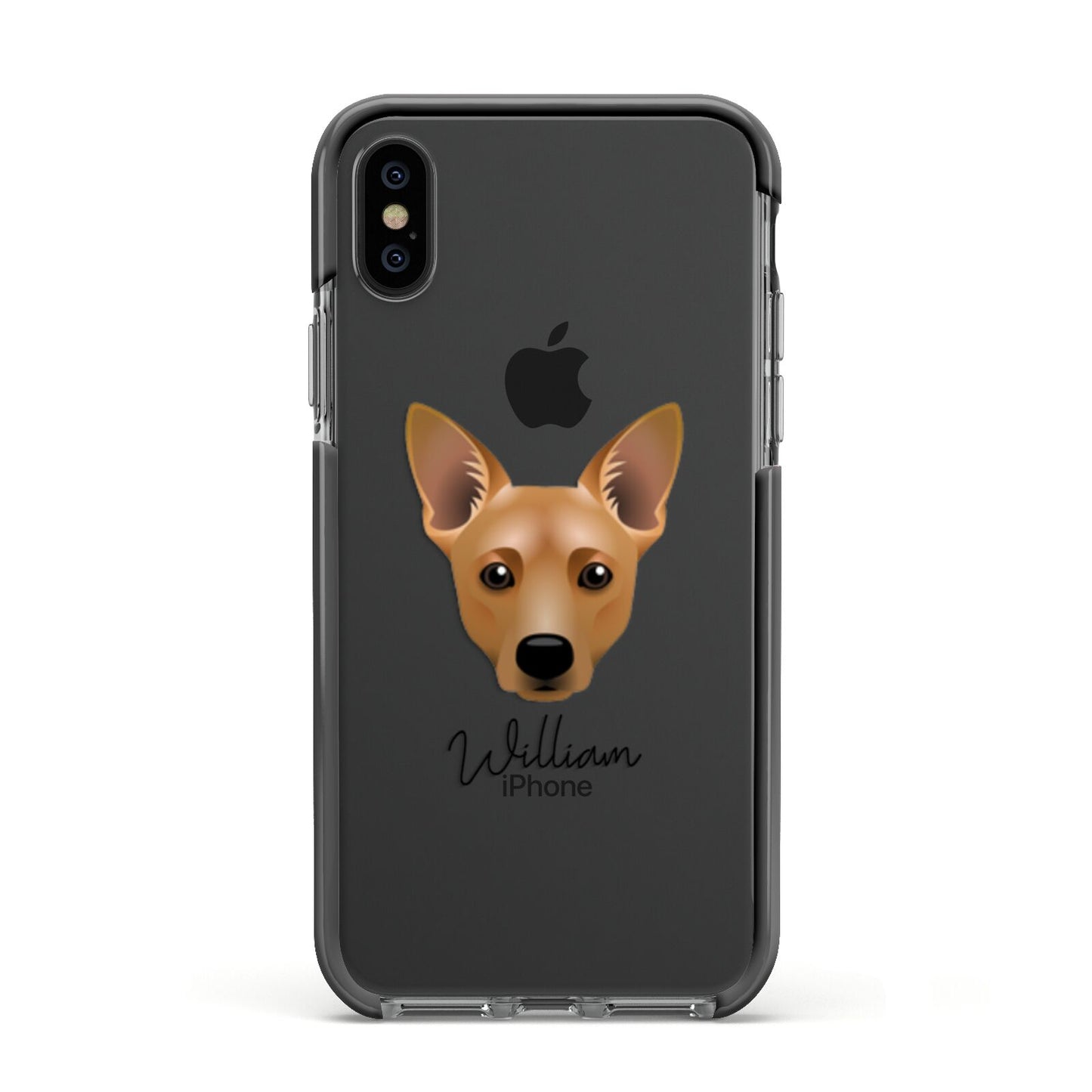 Cojack Personalised Apple iPhone Xs Impact Case Black Edge on Black Phone