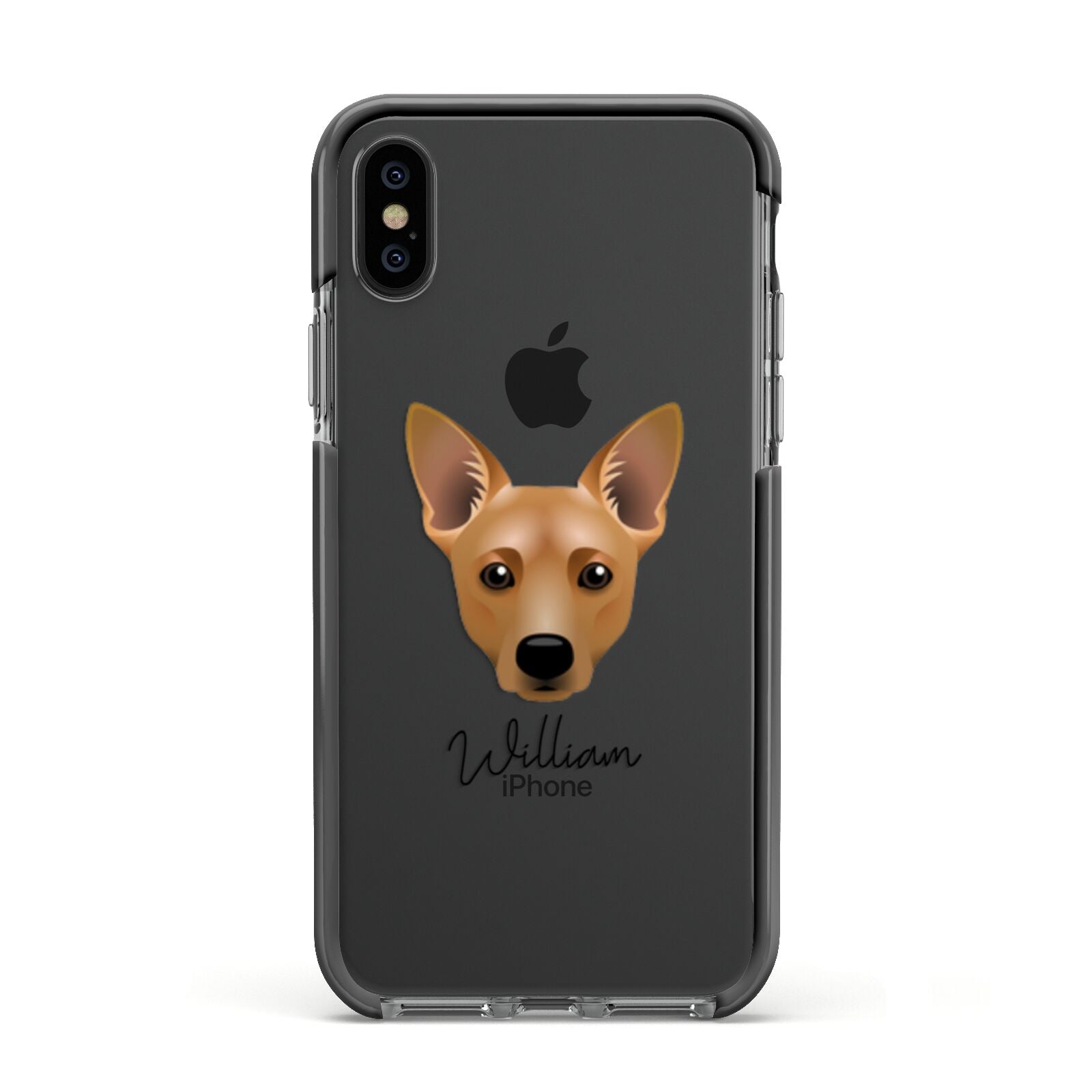 Cojack Personalised Apple iPhone Xs Impact Case Black Edge on Black Phone