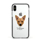 Cojack Personalised Apple iPhone Xs Impact Case Black Edge on Silver Phone