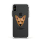 Cojack Personalised Apple iPhone Xs Impact Case White Edge on Black Phone