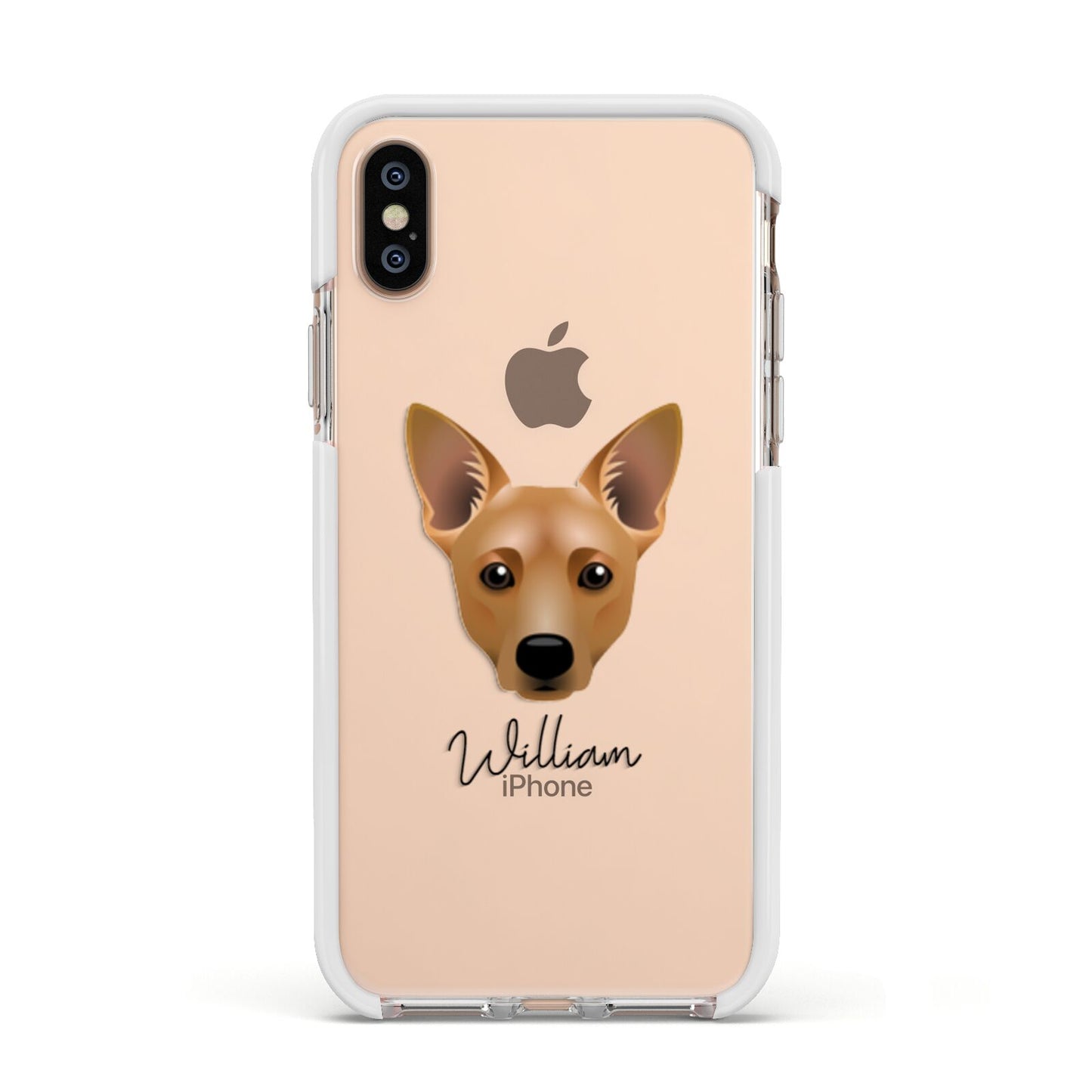 Cojack Personalised Apple iPhone Xs Impact Case White Edge on Gold Phone