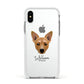 Cojack Personalised Apple iPhone Xs Impact Case White Edge on Silver Phone