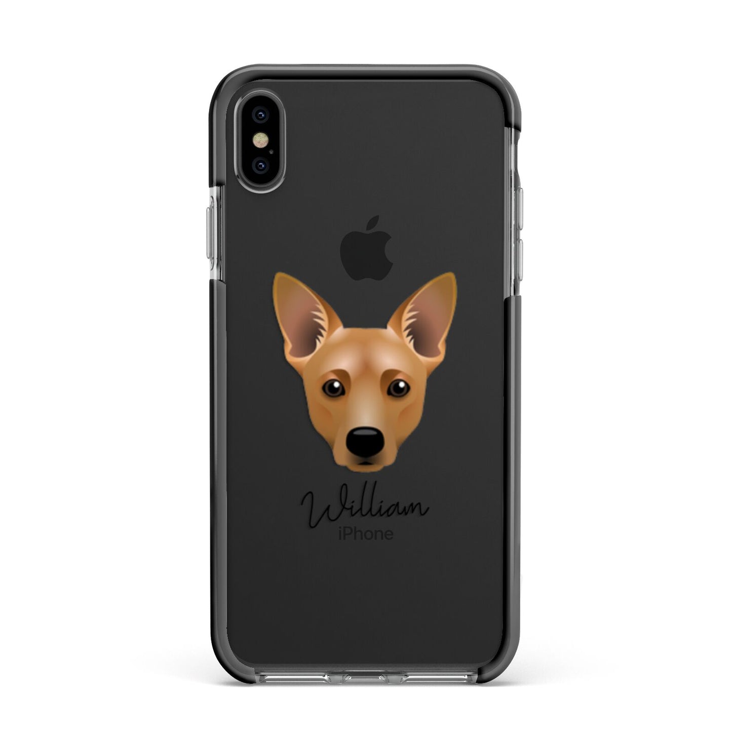 Cojack Personalised Apple iPhone Xs Max Impact Case Black Edge on Black Phone