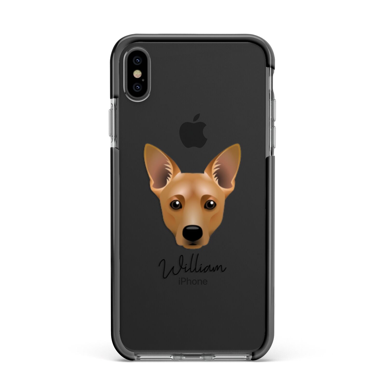 Cojack Personalised Apple iPhone Xs Max Impact Case Black Edge on Black Phone