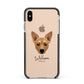 Cojack Personalised Apple iPhone Xs Max Impact Case Black Edge on Gold Phone