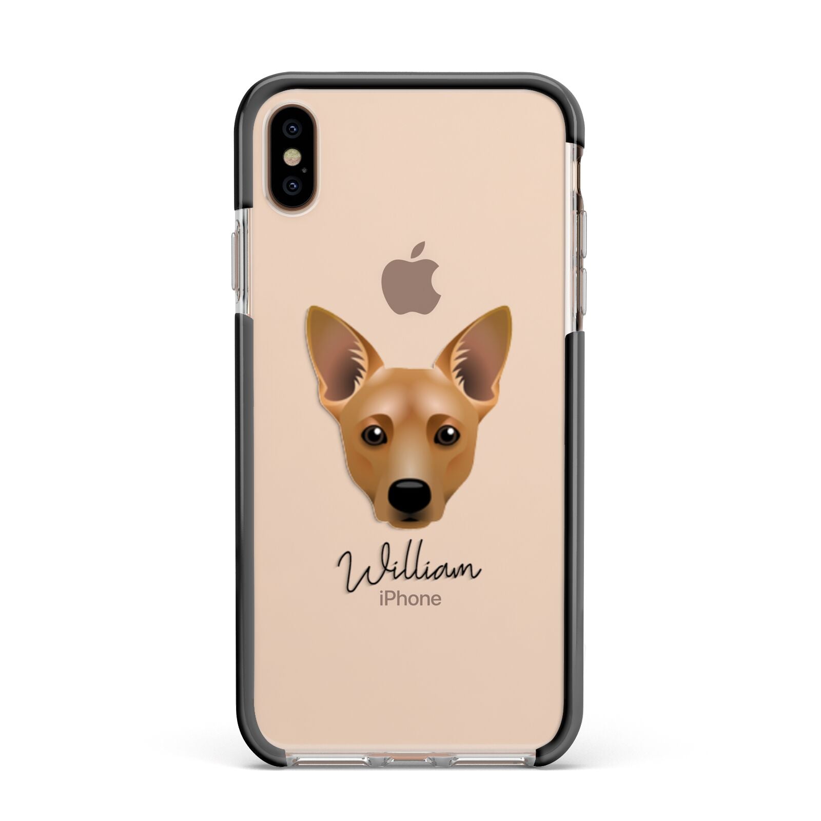 Cojack Personalised Apple iPhone Xs Max Impact Case Black Edge on Gold Phone