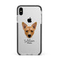 Cojack Personalised Apple iPhone Xs Max Impact Case Black Edge on Silver Phone