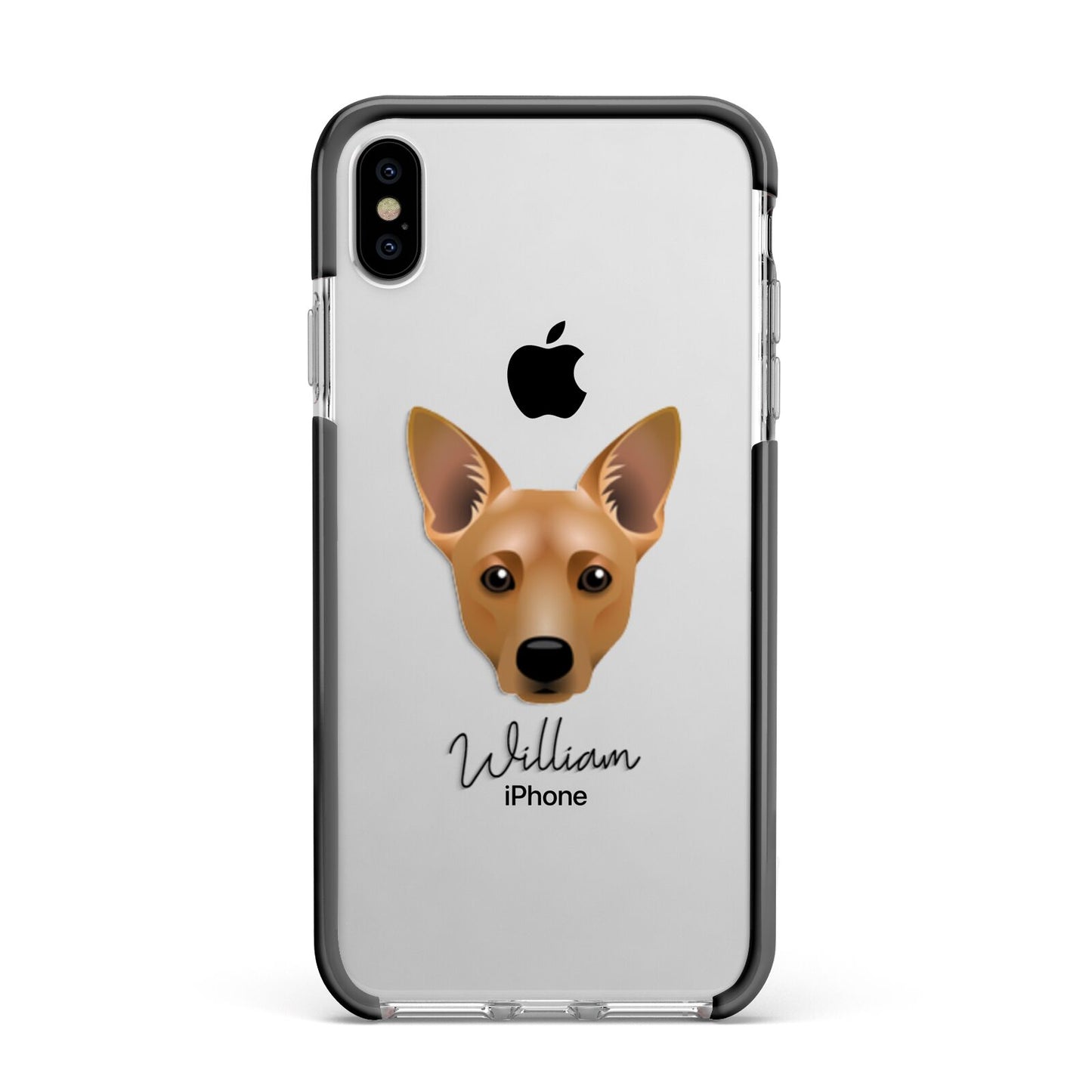 Cojack Personalised Apple iPhone Xs Max Impact Case Black Edge on Silver Phone