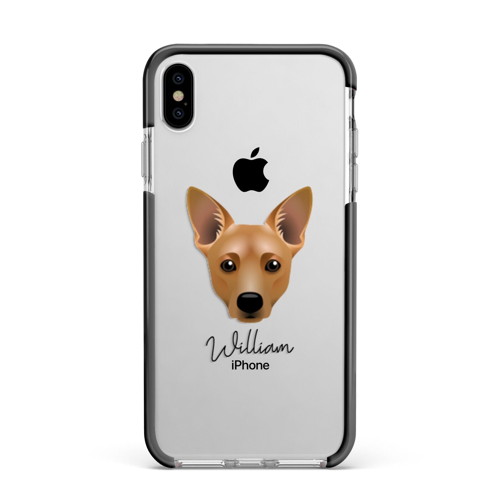 Cojack Personalised Apple iPhone Xs Max Impact Case Black Edge on Silver Phone