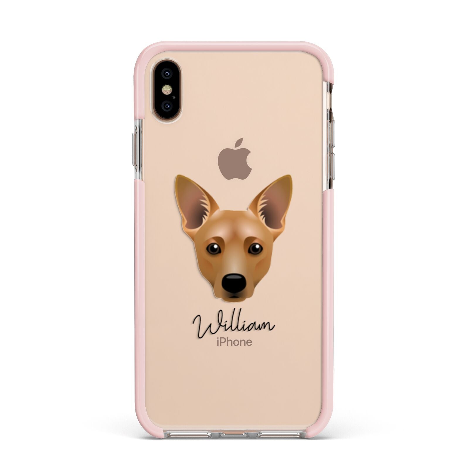 Cojack Personalised Apple iPhone Xs Max Impact Case Pink Edge on Gold Phone