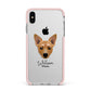 Cojack Personalised Apple iPhone Xs Max Impact Case Pink Edge on Silver Phone