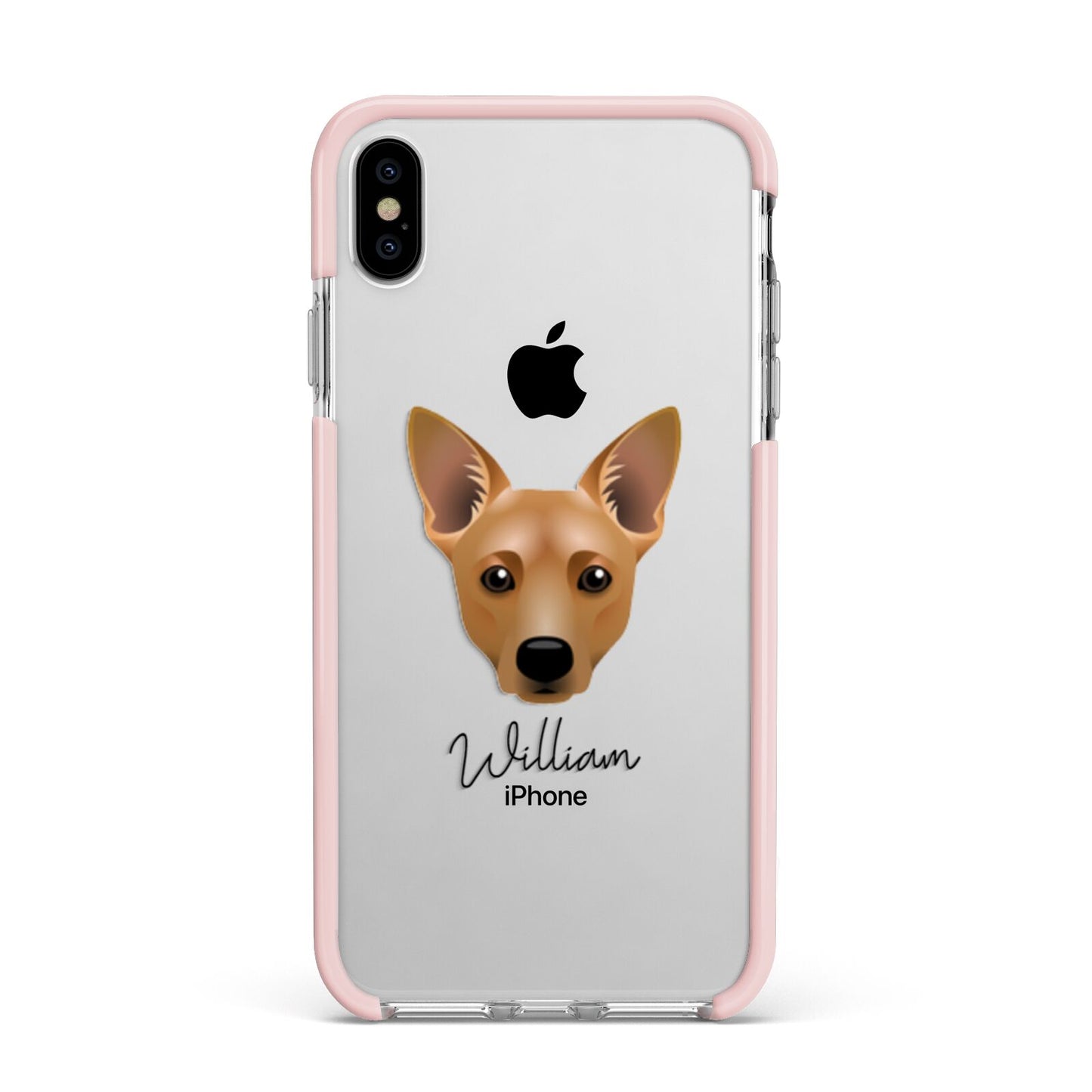 Cojack Personalised Apple iPhone Xs Max Impact Case Pink Edge on Silver Phone