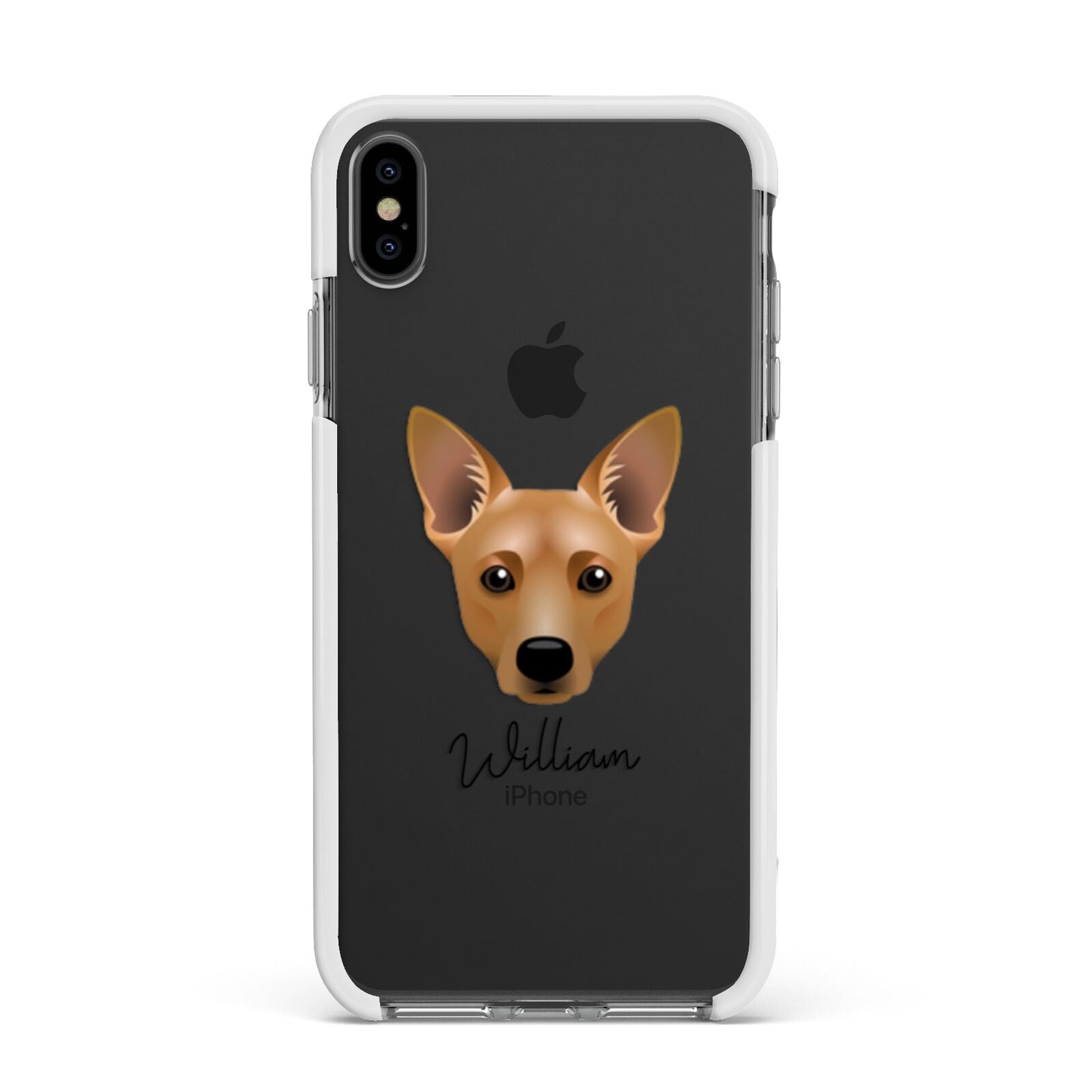 Cojack Personalised Apple iPhone Xs Max Impact Case White Edge on Black Phone