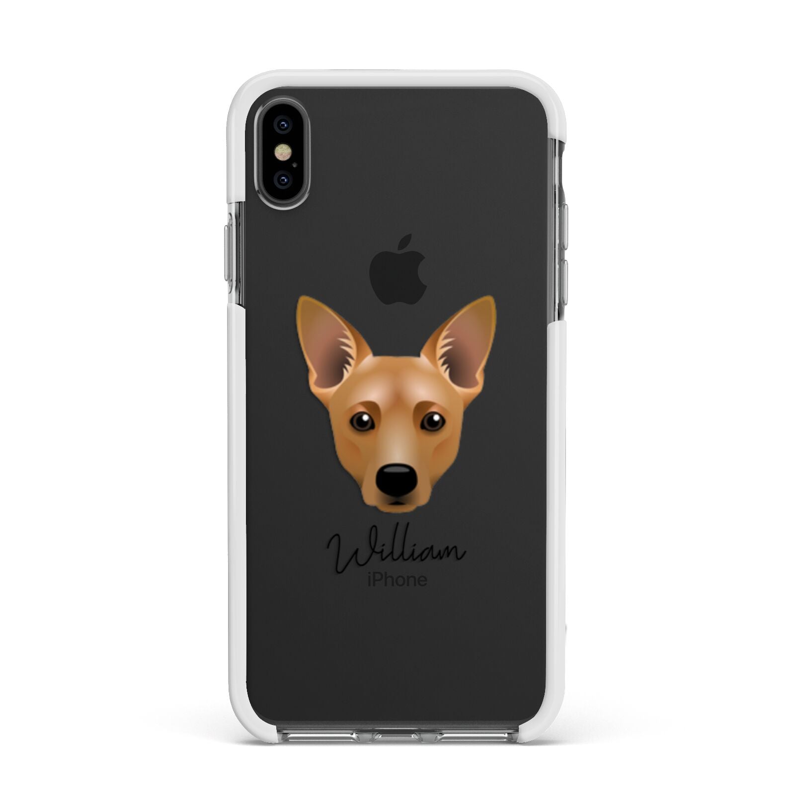Cojack Personalised Apple iPhone Xs Max Impact Case White Edge on Black Phone
