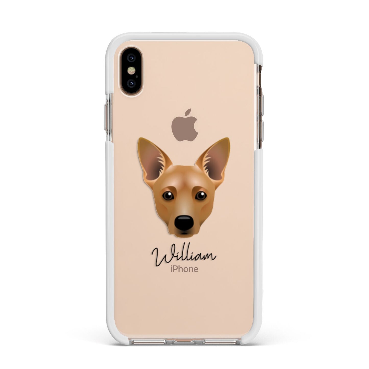 Cojack Personalised Apple iPhone Xs Max Impact Case White Edge on Gold Phone