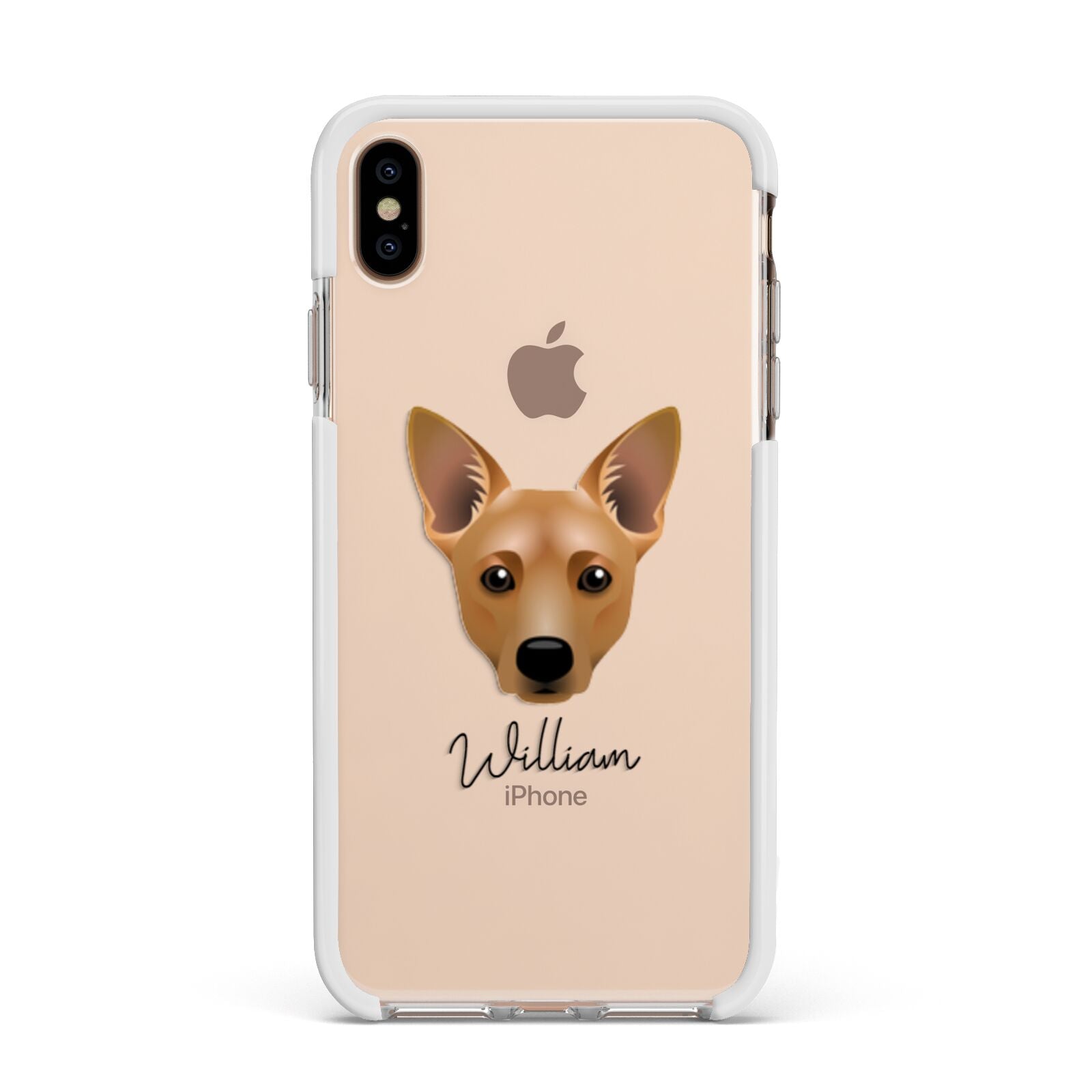 Cojack Personalised Apple iPhone Xs Max Impact Case White Edge on Gold Phone