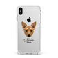 Cojack Personalised Apple iPhone Xs Max Impact Case White Edge on Silver Phone
