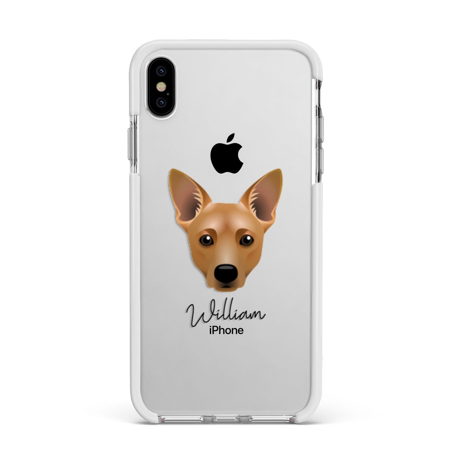 Cojack Personalised Apple iPhone Xs Max Impact Case White Edge on Silver Phone
