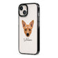 Cojack Personalised iPhone 13 Black Impact Case Side Angle on Silver phone