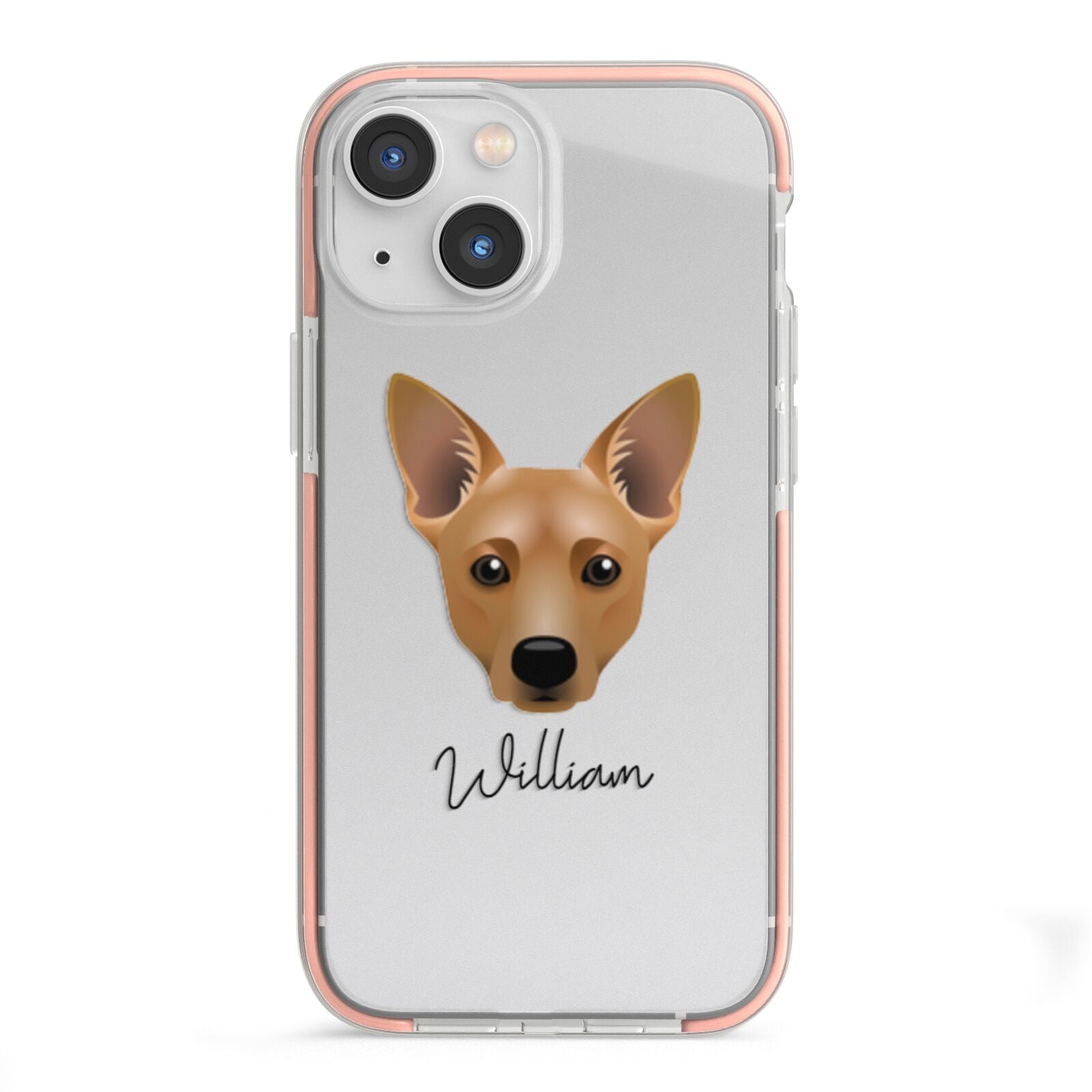 Cojack Personalised iPhone 13 Mini TPU Impact Case with Pink Edges