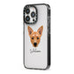 Cojack Personalised iPhone 13 Pro Black Impact Case Side Angle on Silver phone