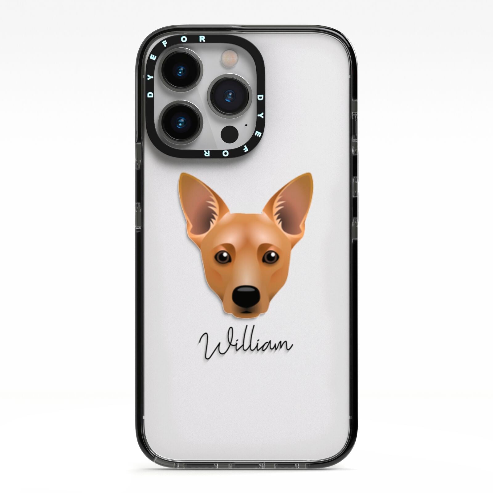 Cojack Personalised iPhone 13 Pro Black Impact Case on Silver phone