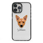 Cojack Personalised iPhone 13 Pro Max Black Impact Case on Silver phone