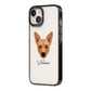 Cojack Personalised iPhone 14 Black Impact Case Side Angle on Silver phone