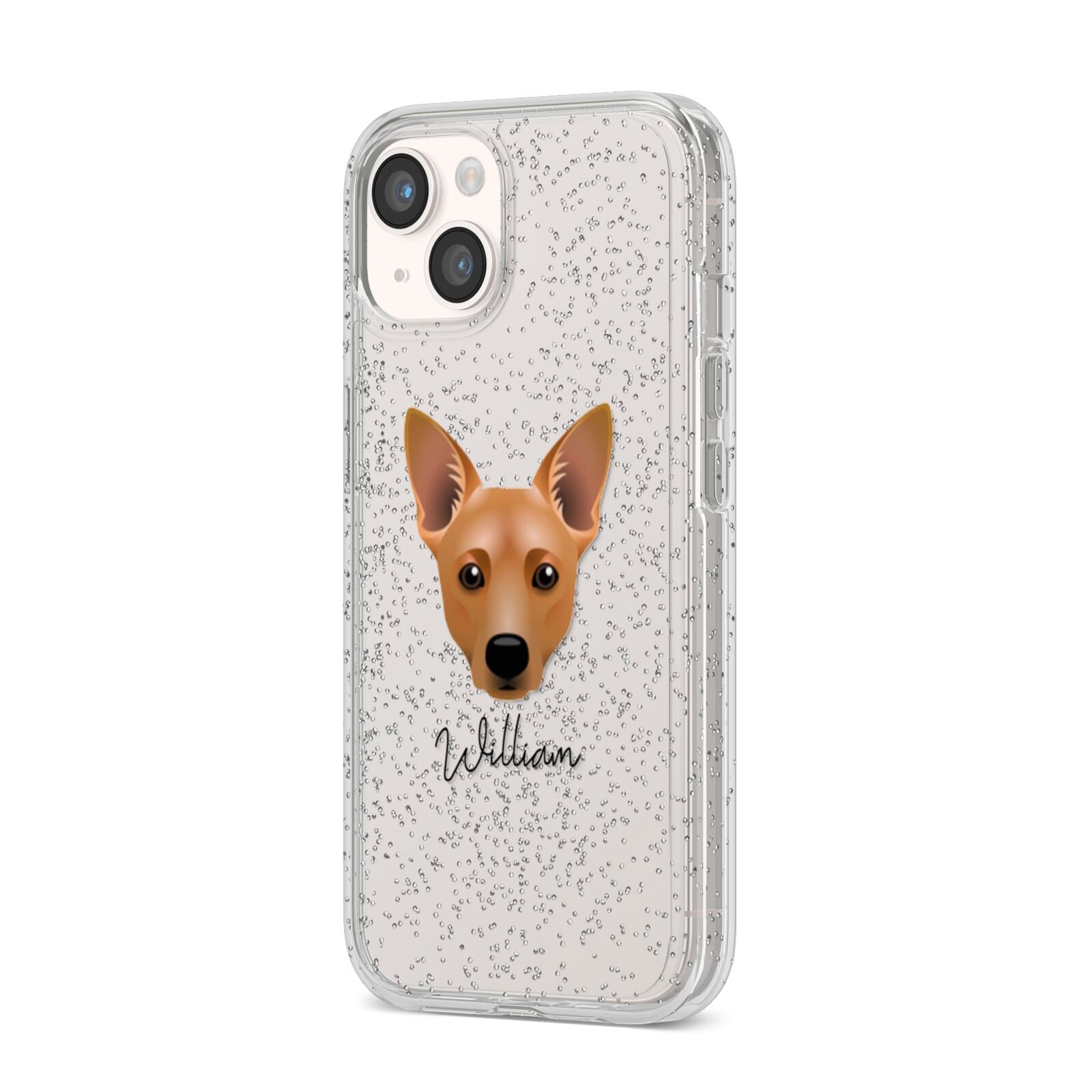 Cojack Personalised iPhone 14 Glitter Tough Case Starlight Angled Image