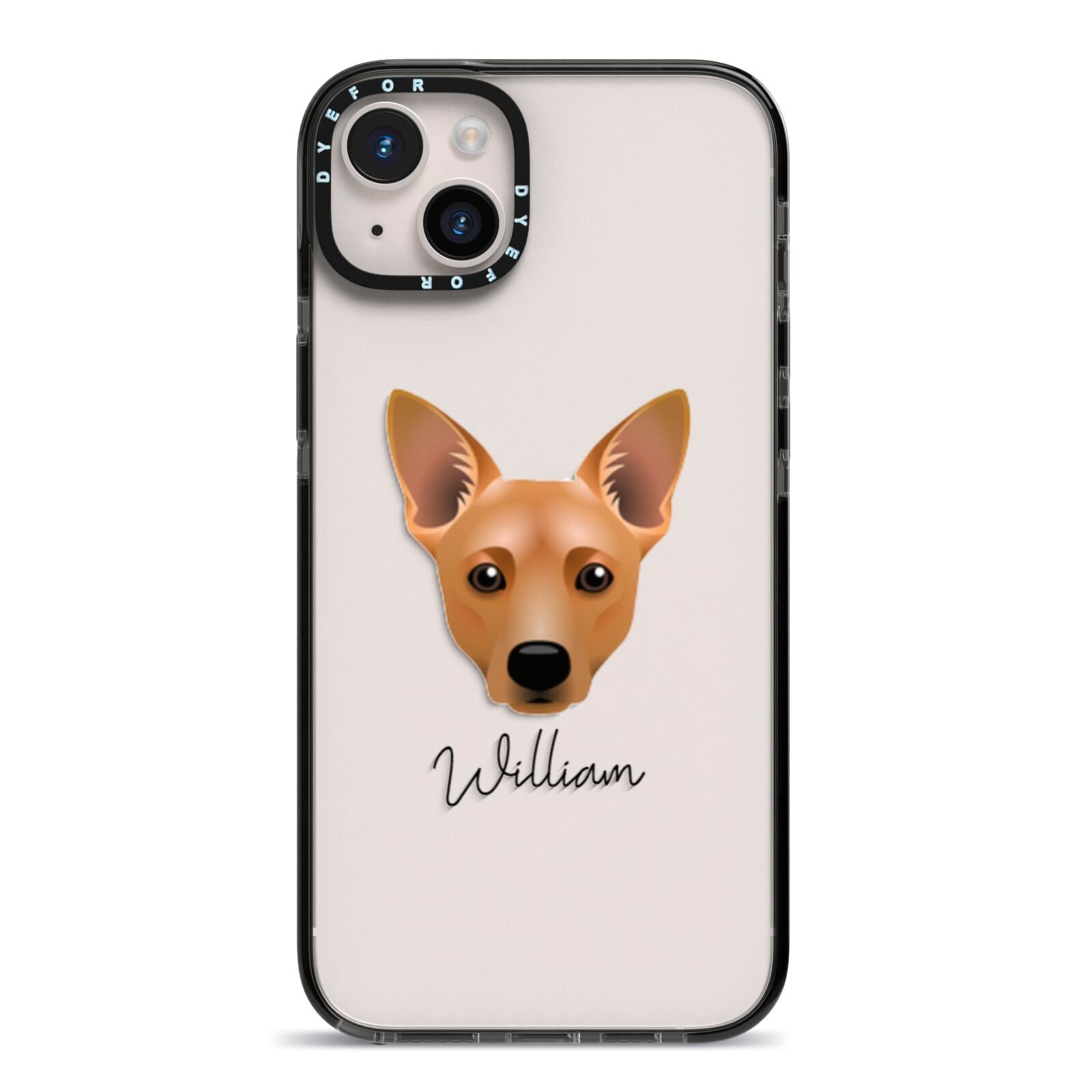 Cojack Personalised iPhone 14 Plus Black Impact Case on Silver phone