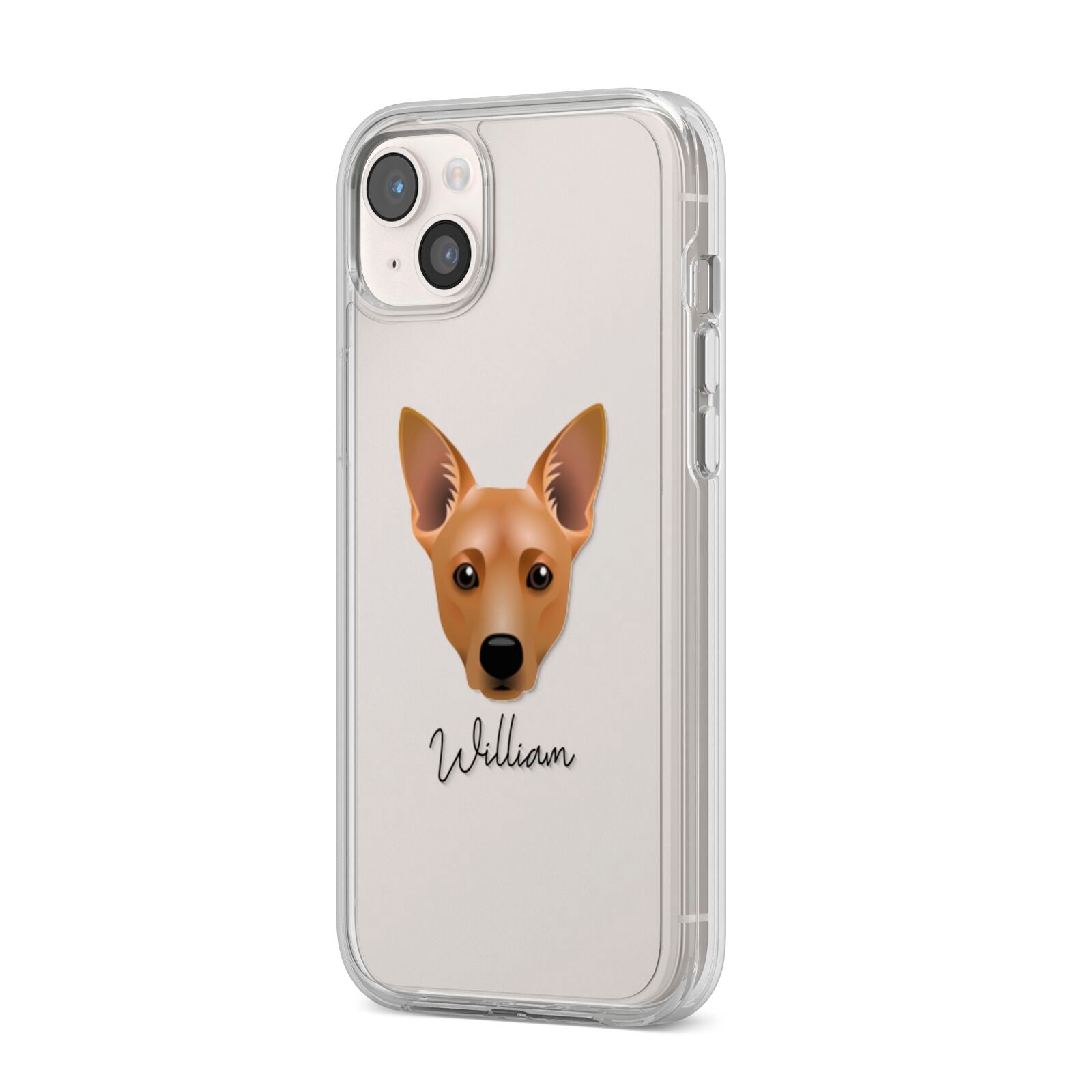 Cojack Personalised iPhone 14 Plus Clear Tough Case Starlight Angled Image