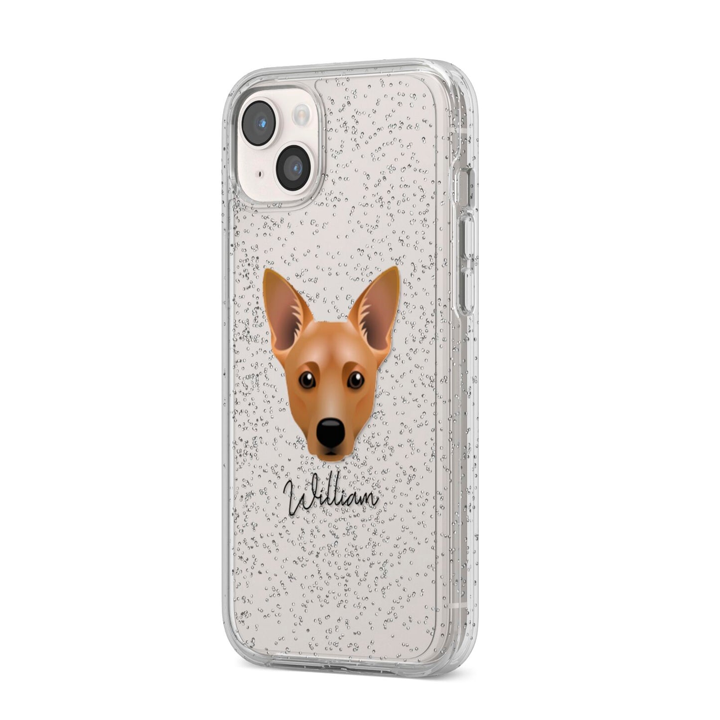 Cojack Personalised iPhone 14 Plus Glitter Tough Case Starlight Angled Image