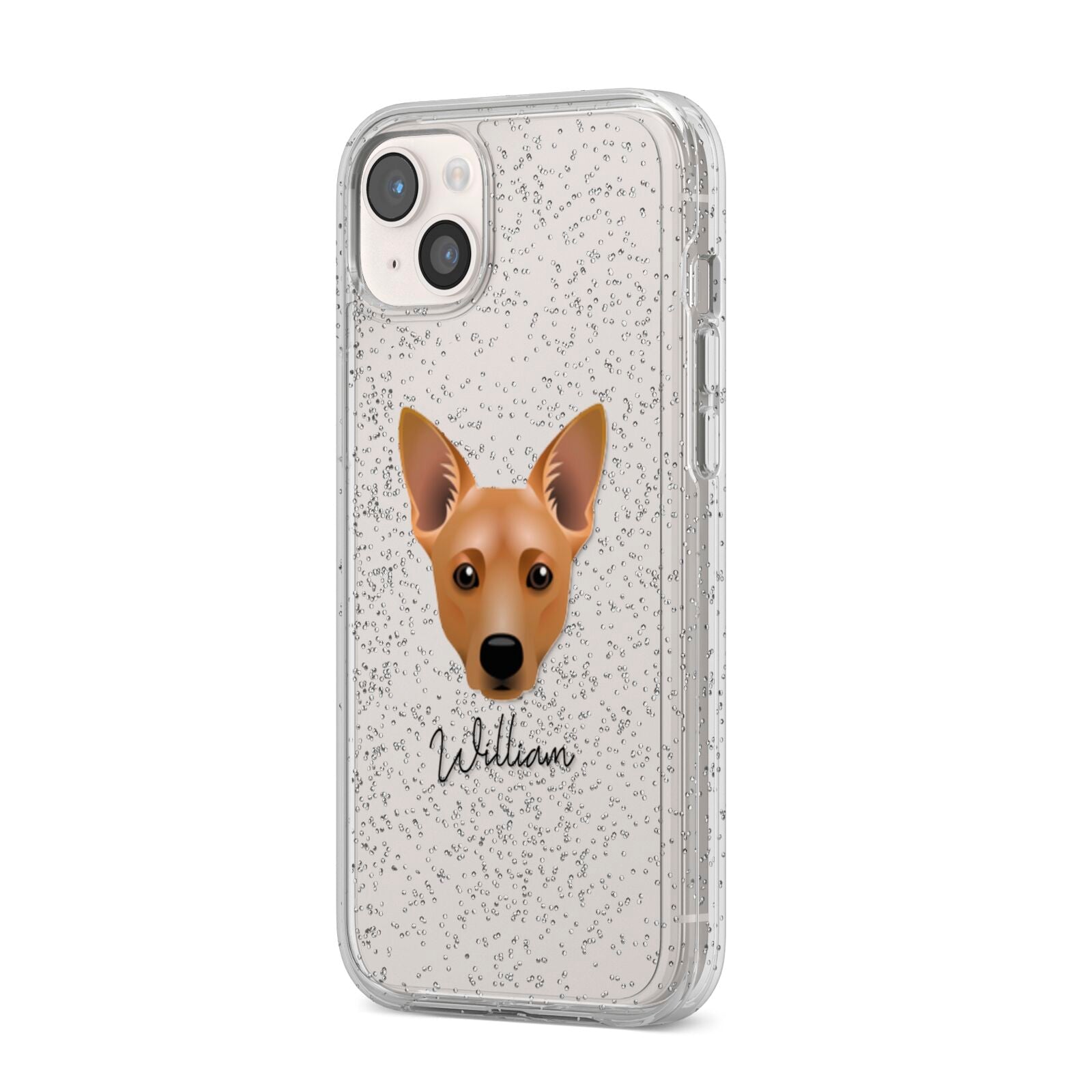 Cojack Personalised iPhone 14 Plus Glitter Tough Case Starlight Angled Image