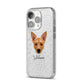 Cojack Personalised iPhone 14 Pro Glitter Tough Case Silver Angled Image