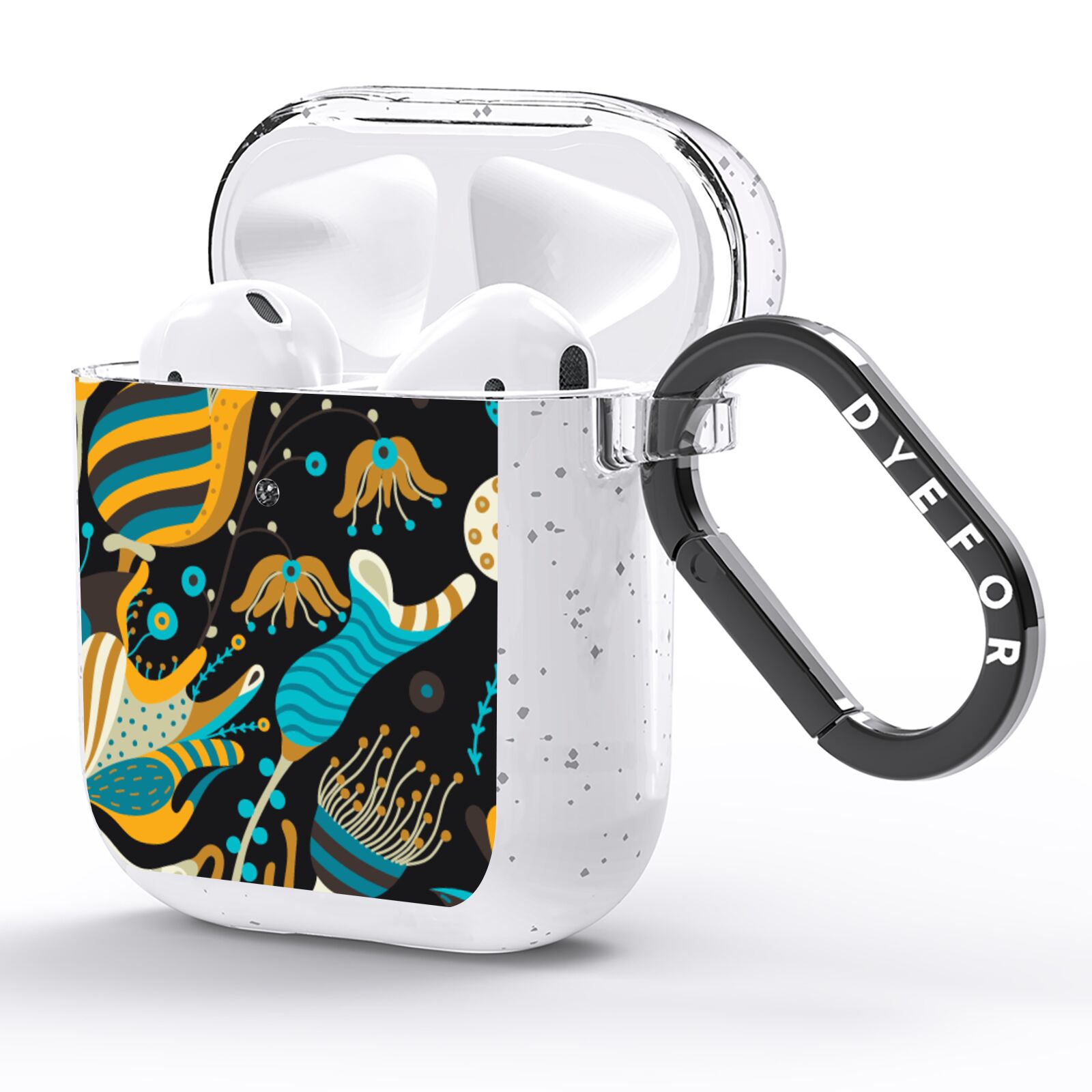 Colourful Floral AirPods Glitter Case Side Image