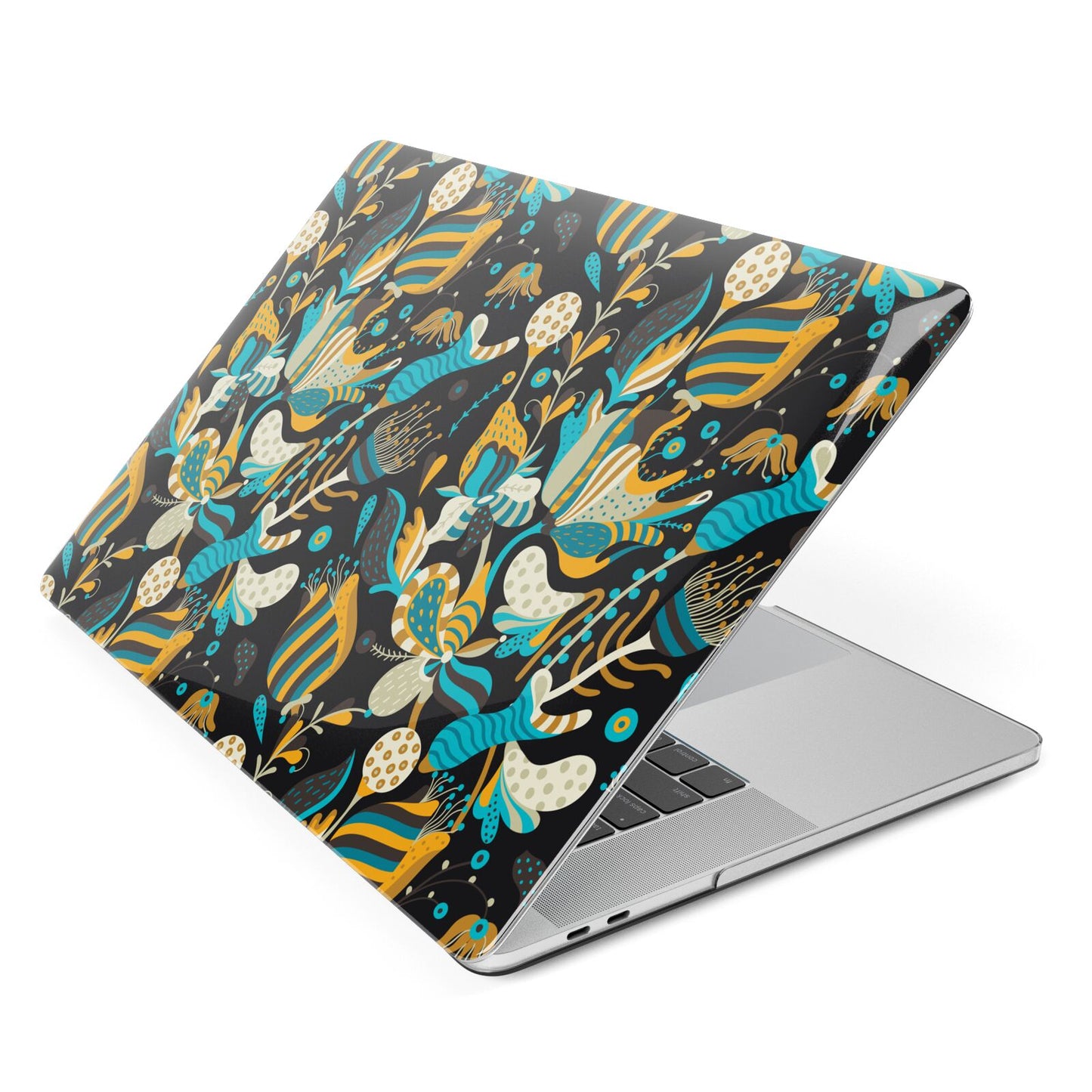 Colourful Floral Apple MacBook Case Side View
