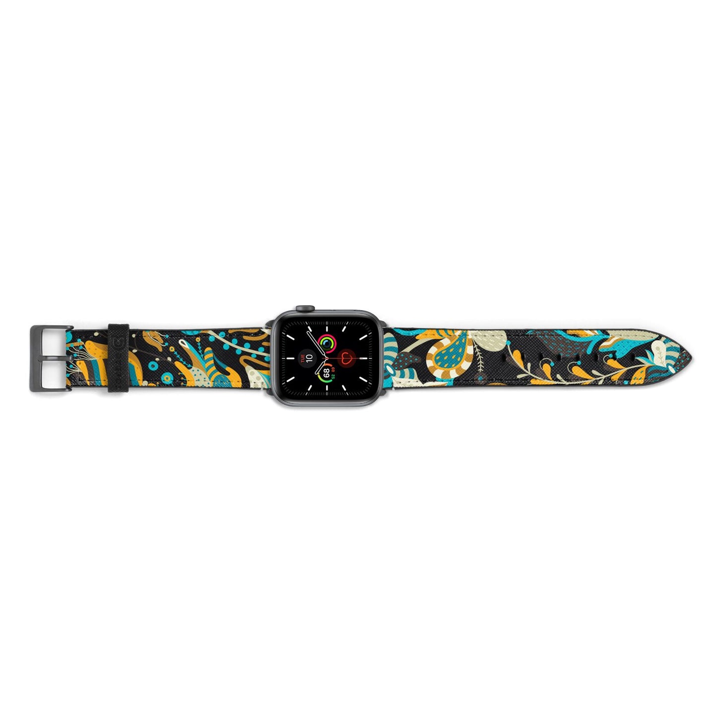 Colourful Floral Apple Watch Strap Landscape Image Space Grey Hardware