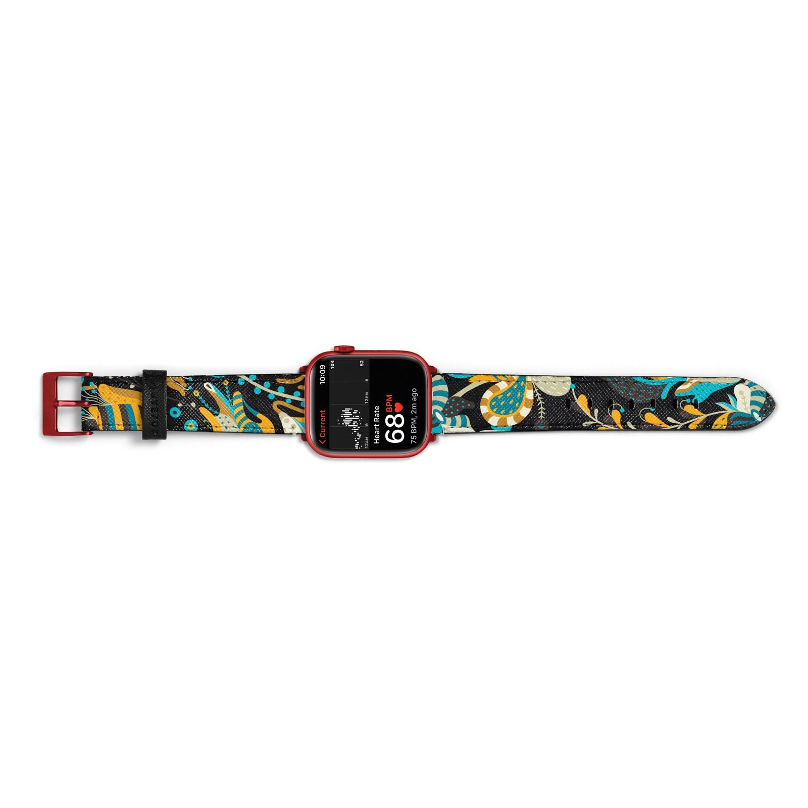 Colourful Floral Apple Watch Strap Size 38mm Landscape Image Red Hardware