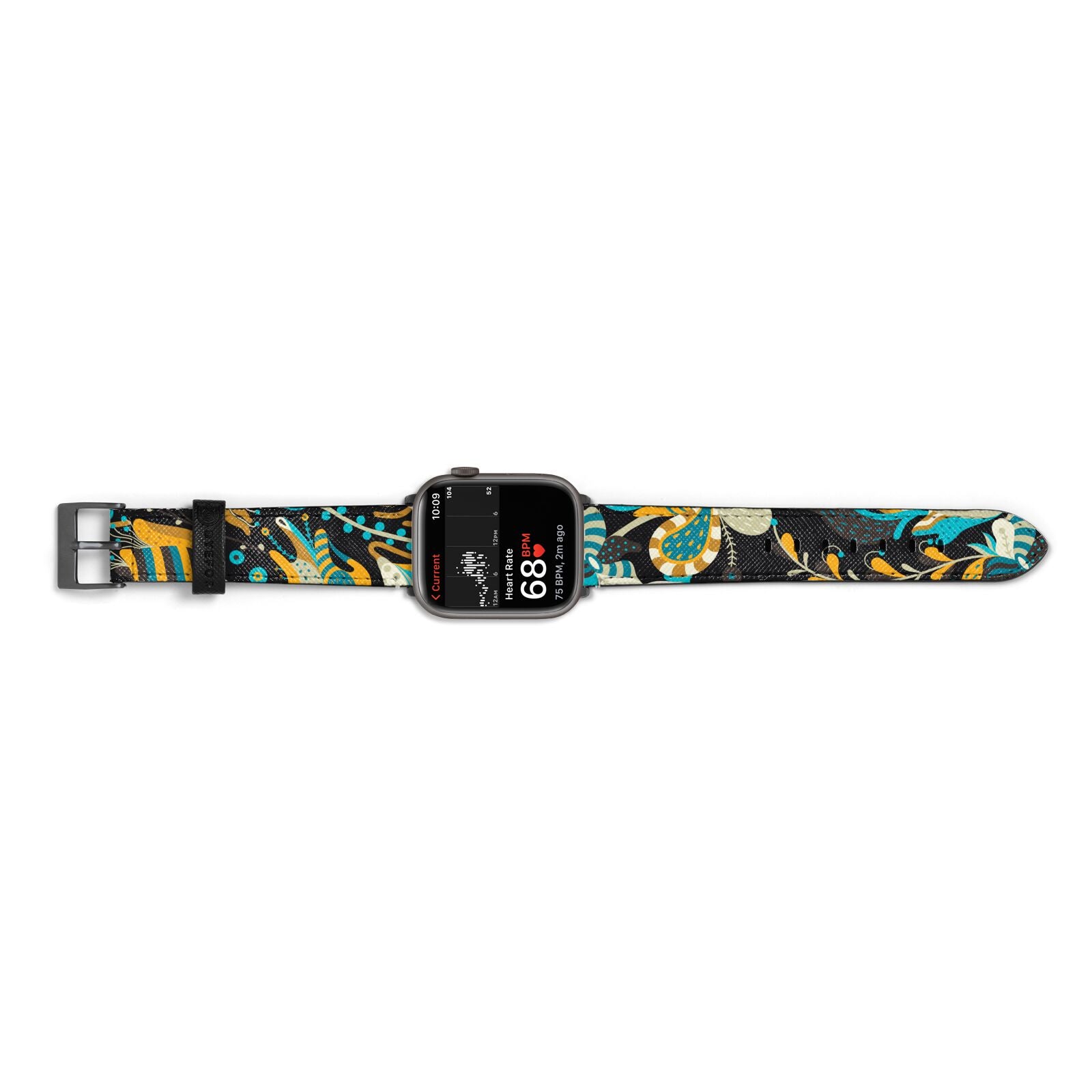 Colourful Floral Apple Watch Strap Size 38mm Landscape Image Space Grey Hardware