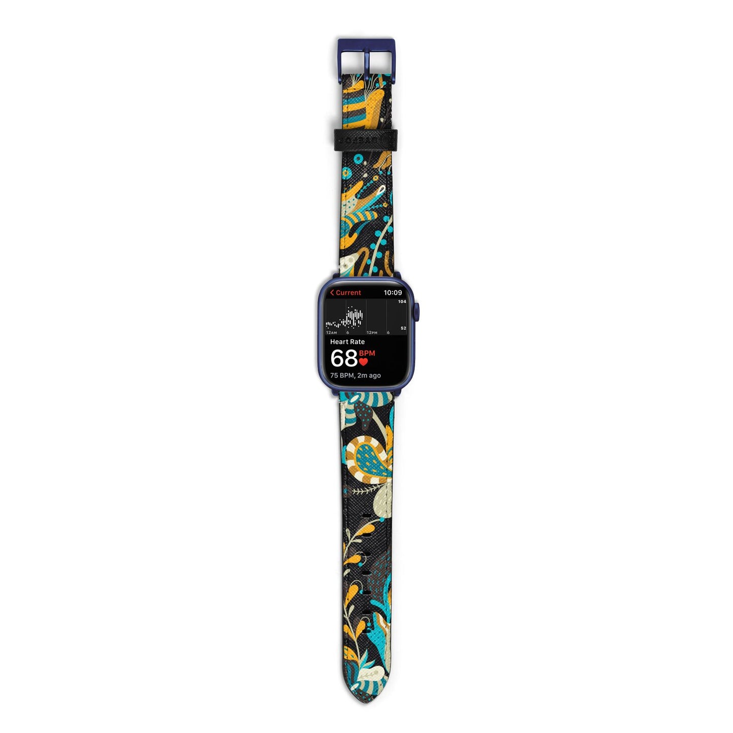 Colourful Floral Apple Watch Strap Size 38mm with Blue Hardware