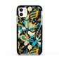 Colourful Floral Apple iPhone 11 in White with Black Impact Case