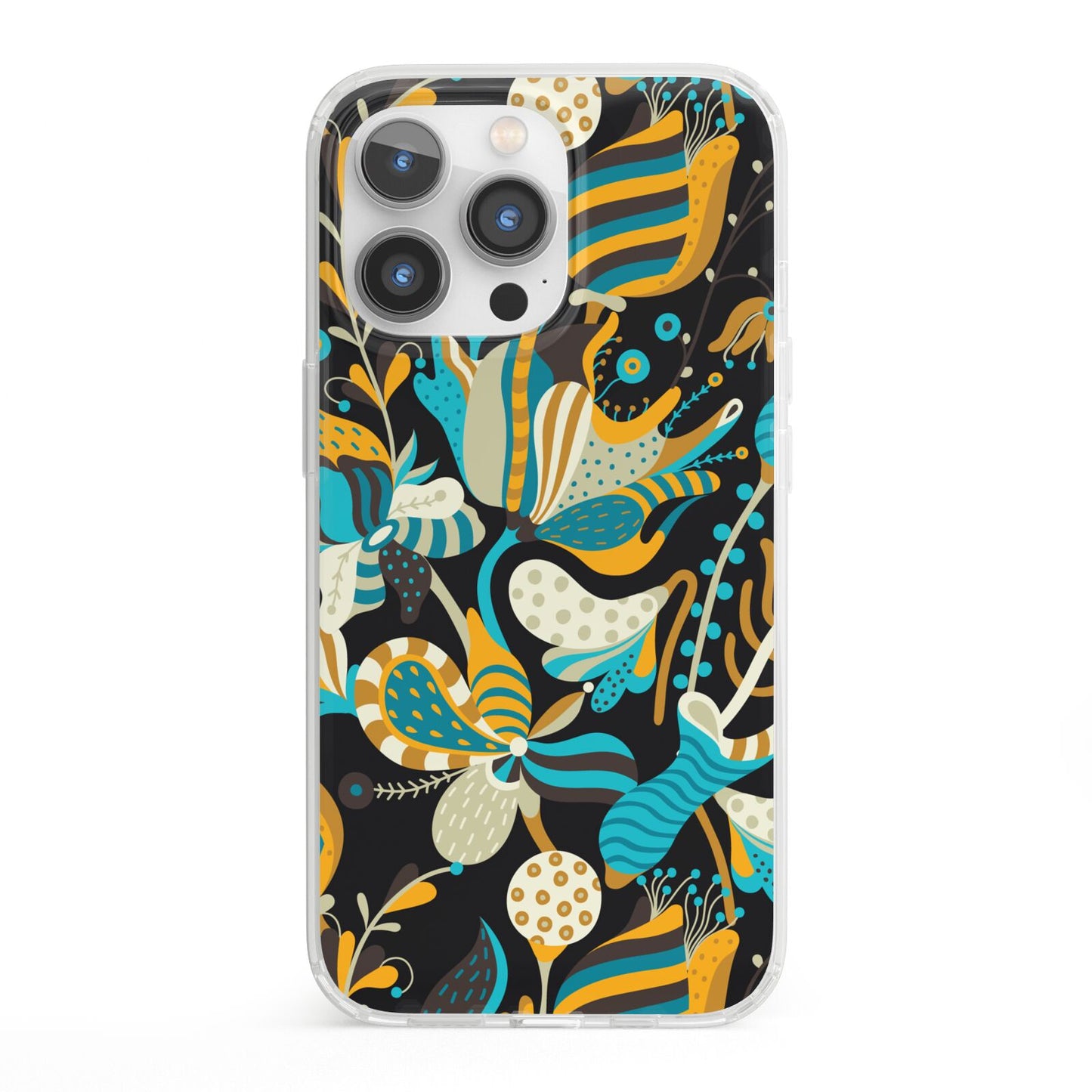 Colourful Floral iPhone 13 Pro Clear Bumper Case