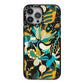 Colourful Floral iPhone 13 Pro Max Black Impact Case on Silver phone