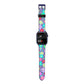 Colourful Flowers Apple Watch Strap Size 38mm with Blue Hardware