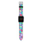 Colourful Flowers Apple Watch Strap with Silver Hardware