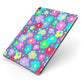 Colourful Flowers Apple iPad Case on Grey iPad Side View