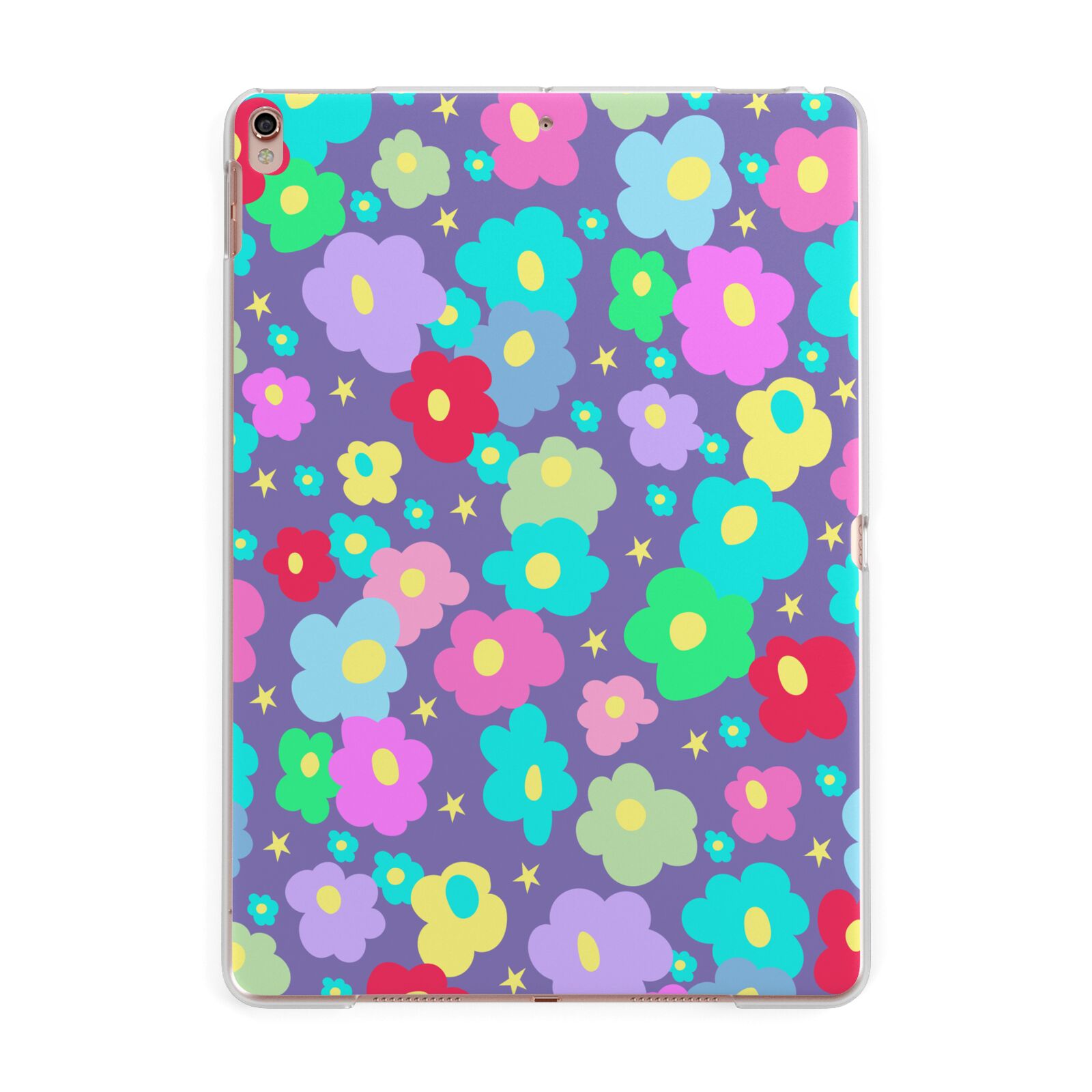 Colourful Flowers Apple iPad Rose Gold Case