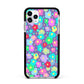 Colourful Flowers Apple iPhone 11 Pro Max in Silver with Black Impact Case