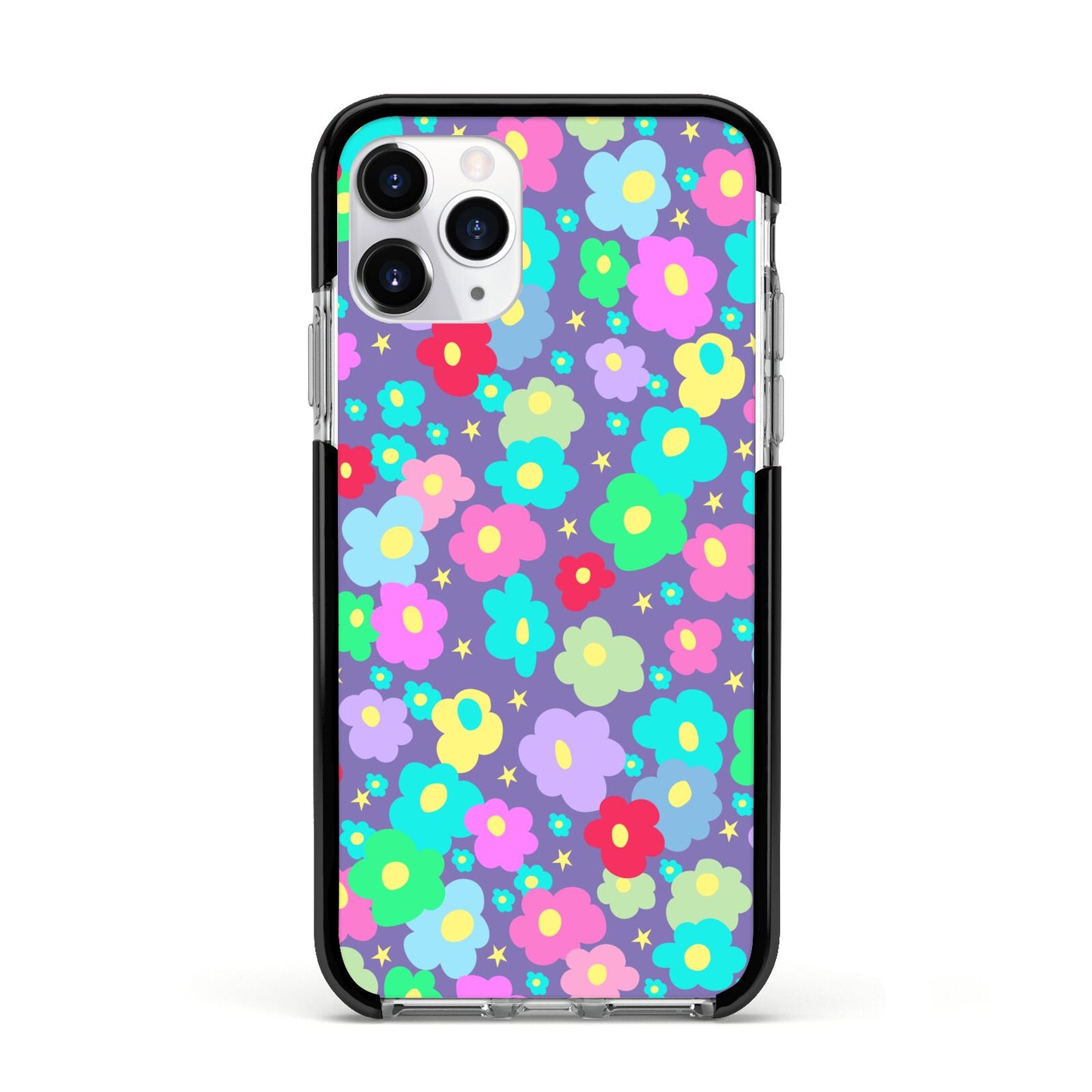 Colourful Flowers Apple iPhone 11 Pro in Silver with Black Impact Case