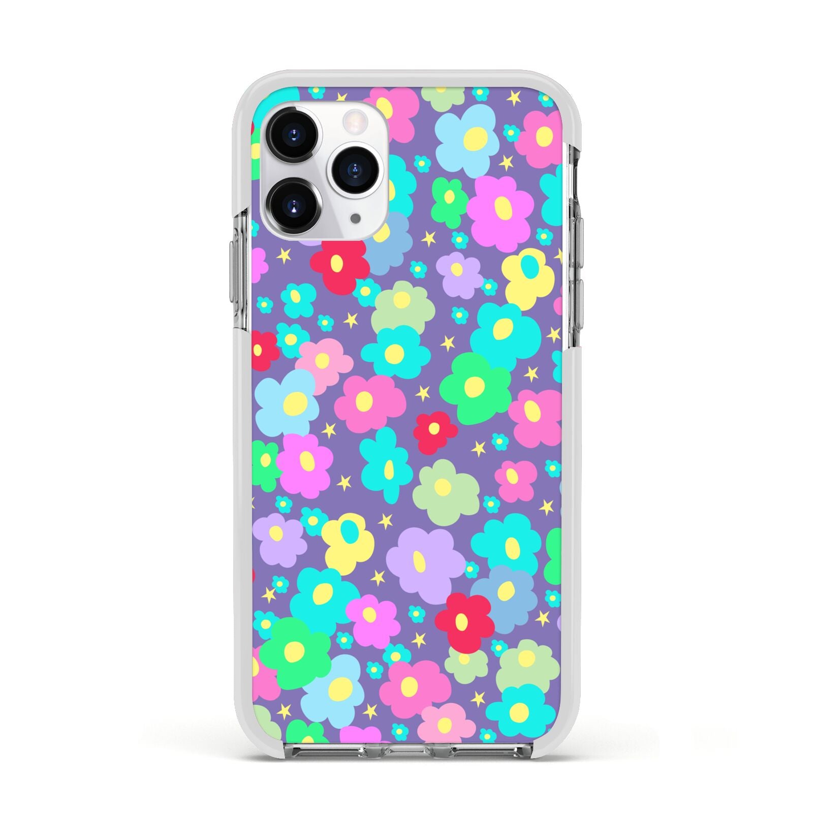 Colourful Flowers Apple iPhone 11 Pro in Silver with White Impact Case